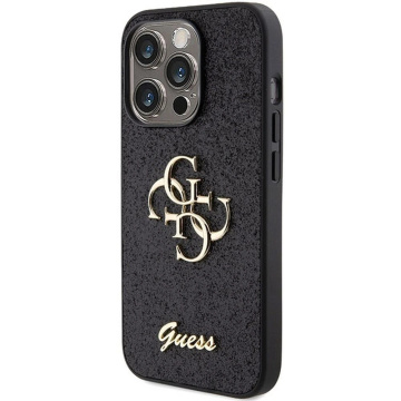 Originálne puzdro GUESS Hardcase GUHCP15LHG4SGK pre iPhone 15 PRO (Fixed Glitter Big 4G / black)