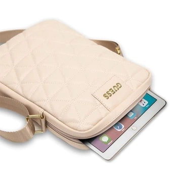 Taška Guess GUTB10QLPK 10" ružová / ružová prešívaná taška na tablet