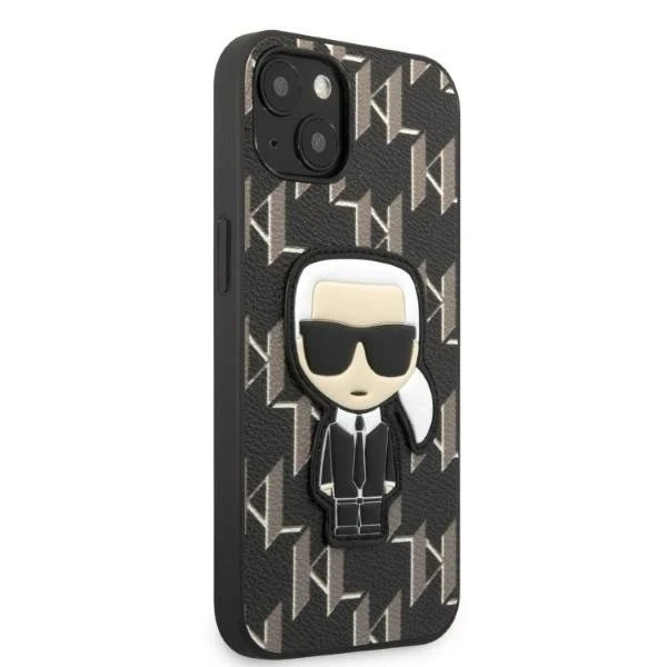 Protective phone case Karl Lagerfeld KLHCP13SPMNIKBK for Apple iPhone 13 Mini 5.4" hardcase black/black Monogram Ikonik Patch