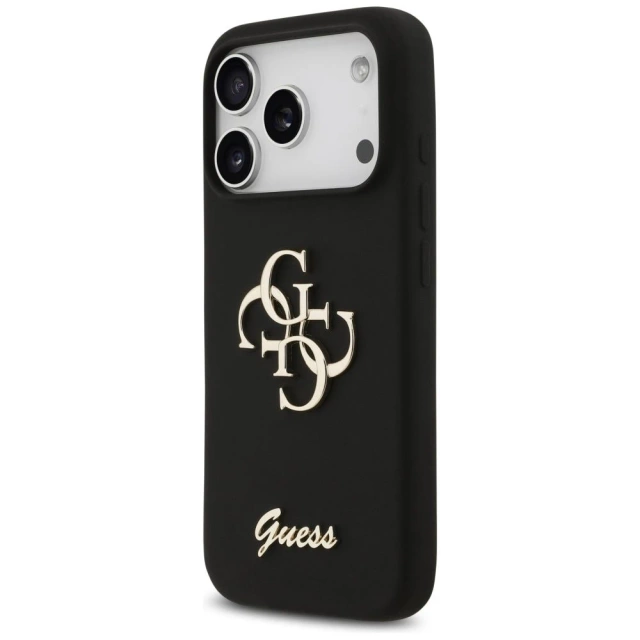 Etui Guess Silicone Big 4G Script do iPhone 17 Pro Black