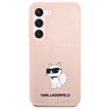 Pevné puzdro Karl Lagerfeld KLHCS23MSNCHBCP pre Samsung Galaxy S23 Plus S916 zo silikónovej chupette