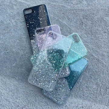 Star Glitter Case Cover pre iPhone 13 Pro Shiny Glitter Cover Black