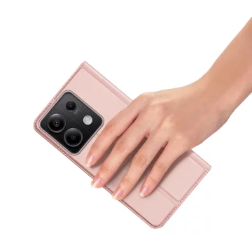 Dux Ducis Skin Pro pouzdro s klopou a slotem na kartu pro Xiaomi Redmi Note 13 5G - růžové