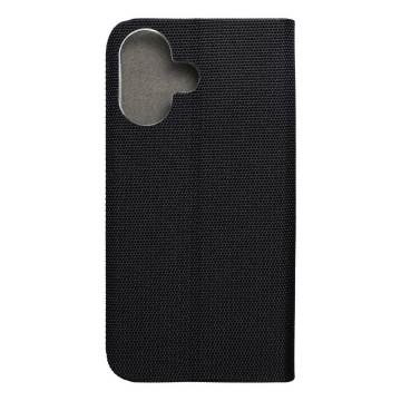 SENSITIVE Book Case for iPhone 16 Black with 360 Stand