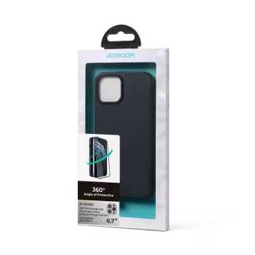 Joyroom 360 Full Case Cover for iPhone 13 Pro Max Back and Front Cover Tempered Glass black (JR-BP928 black)