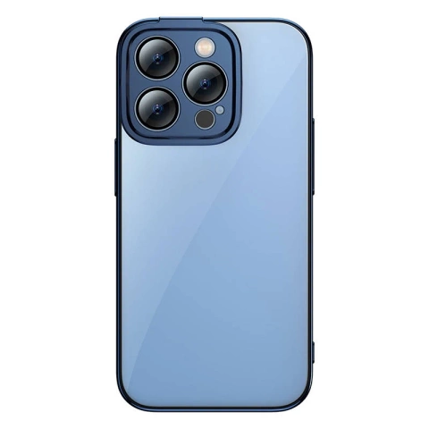 Захисний набір Baseus Glitter Clear Case and Tempered Glass для iPhone 14 Pro Max (синій)