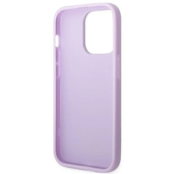 Guess GUHCP14LPSASBPU Case for Apple iPhone 14 Pro 6.1" Purple/Purple Saffiano Strap