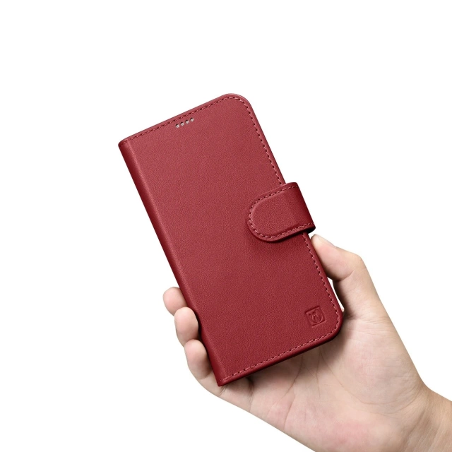 iCarer Wallet Case 2v1 Cover iPhone 14 Plus Anti-RFID Kožený Flip Cover Red (WMI14220727-RD)