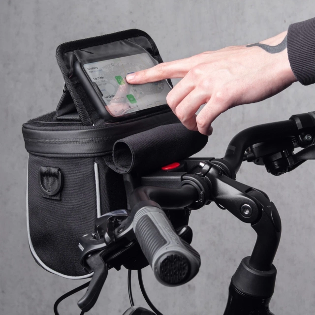 Wozinsky taška na řídítka taška přes rameno na kolo černá (WBHBB-01)