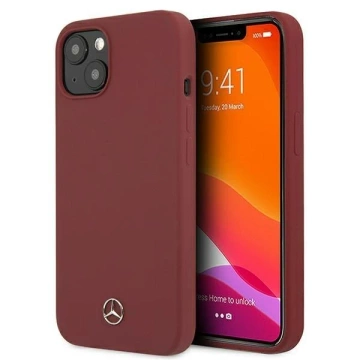 Ochranné puzdro Mercedes MEHCP13MSILRE pre Apple iPhone 13 6,1" červené/červené pevné puzdro Silicone Line