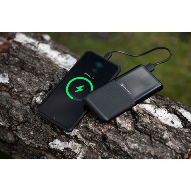 Зовнішній акумулятор Forcell P10k1 10000mAh PD QC 3xUSB LED Slim Czarny