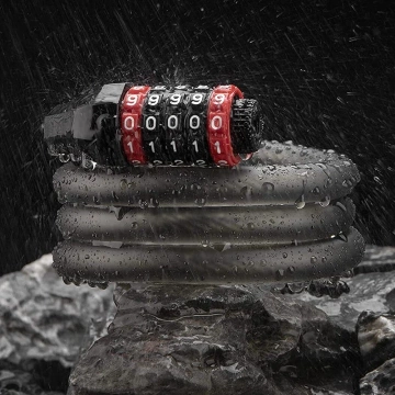 Велозамок Rockbros RKS507-1BK з кодом 1,8 м - чорний