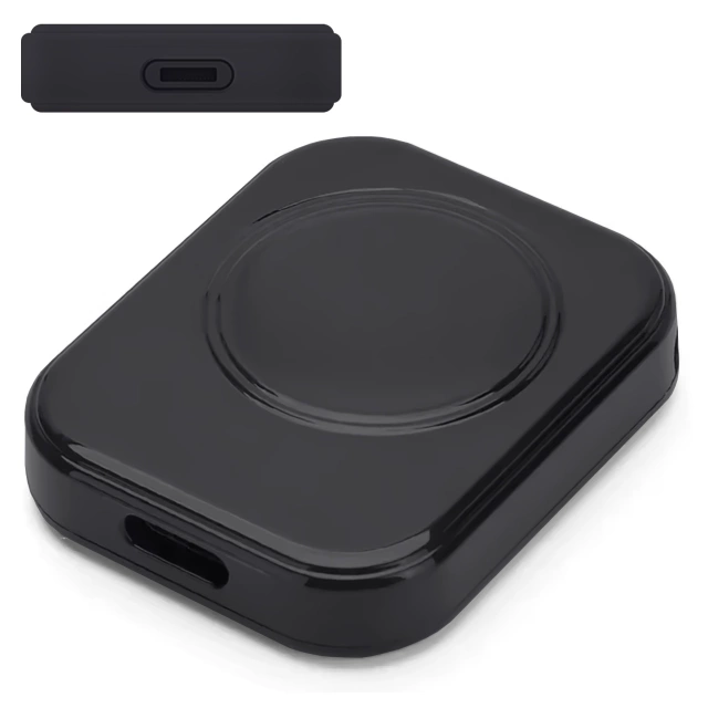 Nabíjačka Apple Watch Alogy s portom USB-C, mini prenosná nabíjačka, čierna