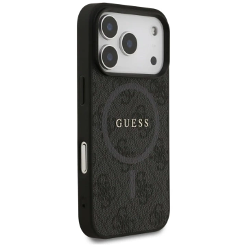 Etui do iPhone 17 Pro Guess 4G Ring Classic Logo MagSafe Black