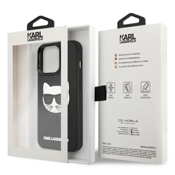 Karl Lagerfeld KLHCP13LCH3DBK 13 Pro / 13 6,1" čierny/čierny pevný kufrík 3D Gumová Choupette