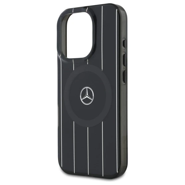 Etui Mercedes pro iPhone 16 Pro Max 6,9" Czarny Hardcase MB Double Layer Crossed Lines MagSafe