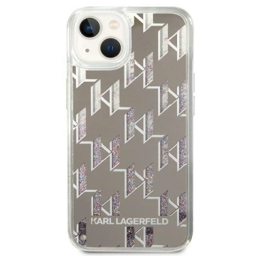 Ochranné pouzdro na telefon Karl Lagerfeld KLHCP14SLMNMS pro Apple iPhone 14 6,1" pevný obal stříbrný/stříbrný Liquid Glitter Monogram
