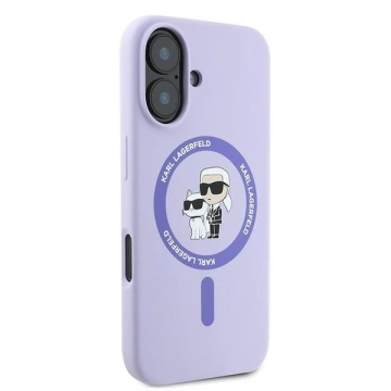 Pouzdro Karl Lagerfeld pro iPhone 16 6.1" Purple MagSafe Hardcase Silikonový Karl