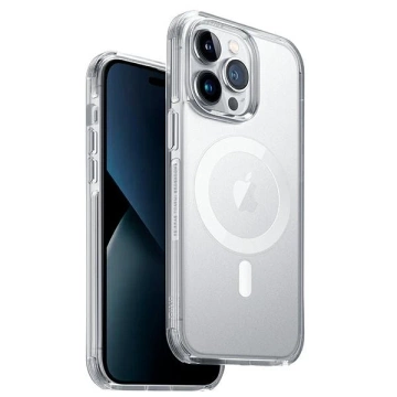 UNIQ Combat Case pre iPhone 14 Pro 6,1" Magclick Charging transparentné/holubičí saténové číre