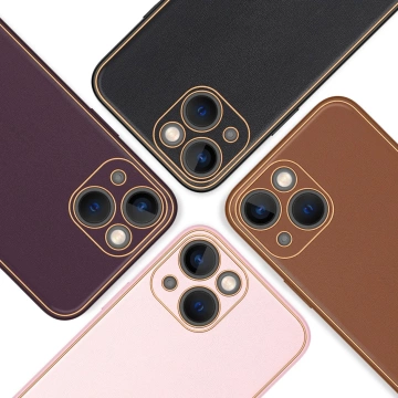 Pouzdro Dux Ducis Yolo iPhone 14 elegantní kryt z ekologické kůže hnědé barvy