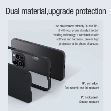 Nillkin Super Frosted Shield Pro Magnetic Case for iPhone 15 Pro - black