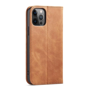 Magnet Fancy Case Case für iPhone 12 Pro Max Tasche Brieftasche Kartenhalter Braun