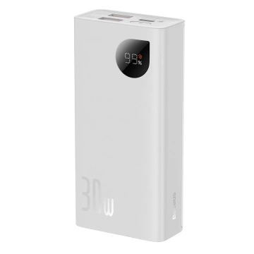 Baseus Adaman2 powerbank з цифровим дисплеєм 2x USB-A / 1x USB-C 10000mAh 30W - білий
