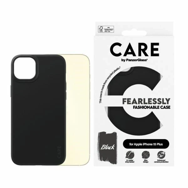 Чохол для iPhone 15 Plus CARE від PanzerGlass Fearlessly Fashionable Black