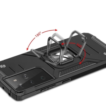 Wozinsky Ring Armor odolné hybridné puzdro držiak magnetického krytu pre Samsung Galaxy S22 Ultra červený