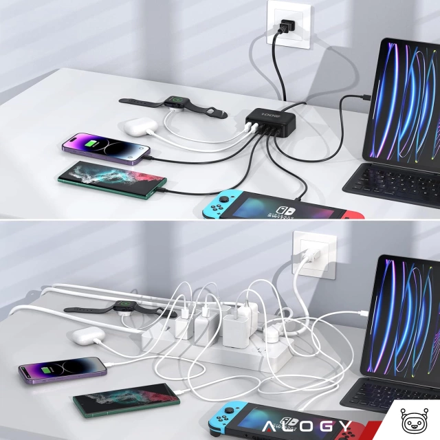 Розгалужувач HUB Alogy Adapter для ноутбука з USB-C на 3x USB-A 2.0 1x USB-A 3.0 сірий