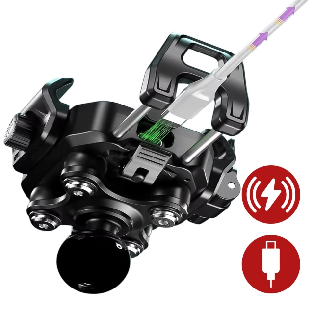 Uchwyt Motocyklowy na kierownicę KEWIG M33-A1 na telefon z ładowarką Qi 15W + PD 30W USB-C z systemem przeciwwstrząsowym na motor quada skuter Czarny