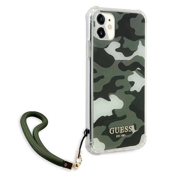 Guess GUHCN61KSARKA iPhone 11 6.1 "Grün / Khaki Hardcase Camo Collection