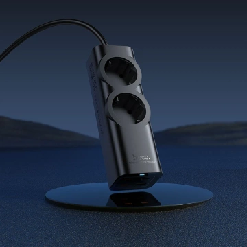 Подовжувач зарядного пристрою Hoco NS10 2 м 67 Вт 2x230 В USB-C 3x USB-A Чорний