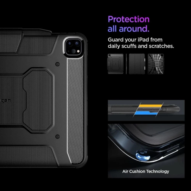 Etui Spigen Rugged Armor „Pro“ für Apple iPad Pro 13 7/2024 Schwarz