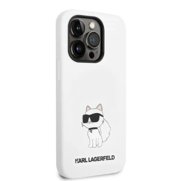 Karl Lagerfeld KLHCP14LSNCHBCH ochranné pouzdro na telefon pro Apple iPhone 14 Pro 6,1" pevné pouzdro bílá/bílá silikonová chupette