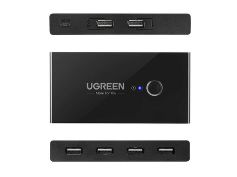 Перемикач UGreen HUB KVM USB 2x4 USB 2.0