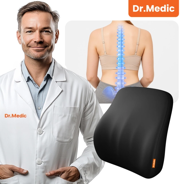DR.MEDIC LumbarGuard™ Chrbtový vankúš do auta Ergonomický bedrový vankúš pre autosedačku pre vodiča a spolujazdca