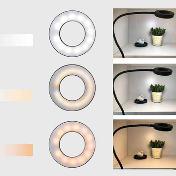 Lamp flexible ring lamp Alogy clip ring for desk flexible universal remote control USB Black
