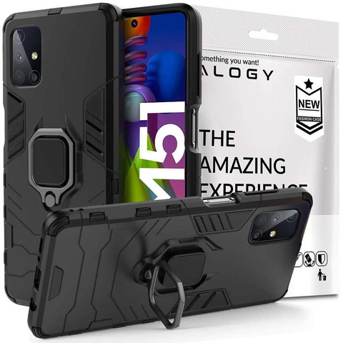 Alogy Stand Ring Armor case for Samsung Galaxy M51 black