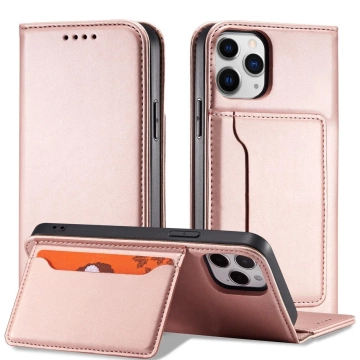 Magnet Card Case case for iPhone 12 Pro cover card wallet stand pink