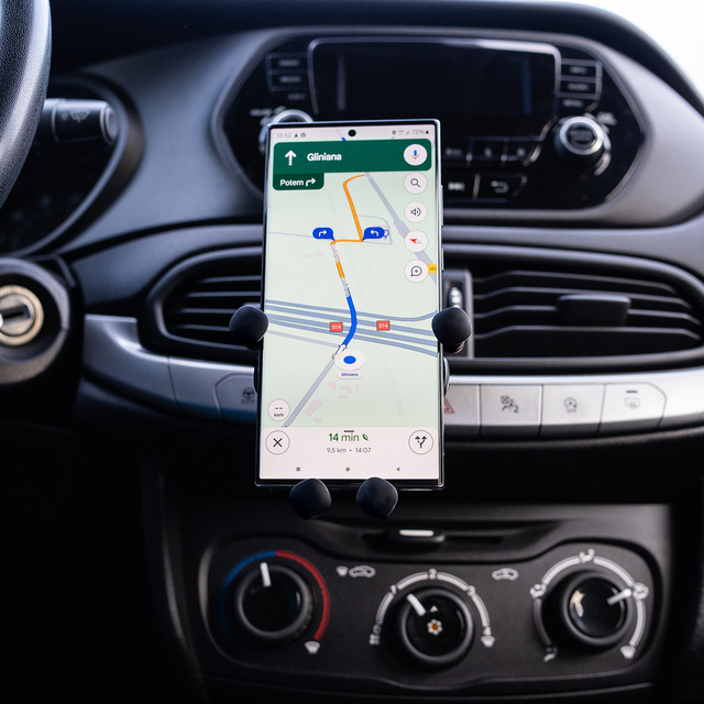 Autotelefonhalter für Autogrill, Schwerkraft, für Alogy Airvent Lüftungsschlitze, Schwarz