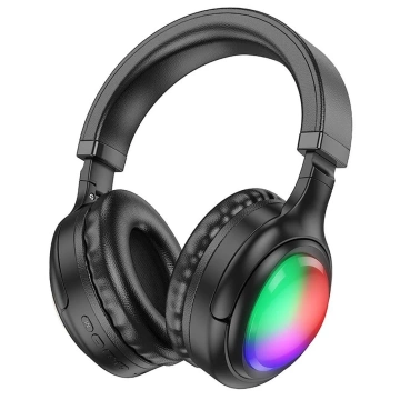 HOCO W48 LED RGB Bluetooth Wireless On-Ear Headphones Black