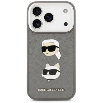 Etui Ochronne do iPhone 17 Pro Karl Lagerfeld FW Grained K&C Pins MagSafe Szary