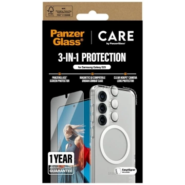 Захисний комплект CARE by PanzerGlass 3-в-1 для Samsung Galaxy S25