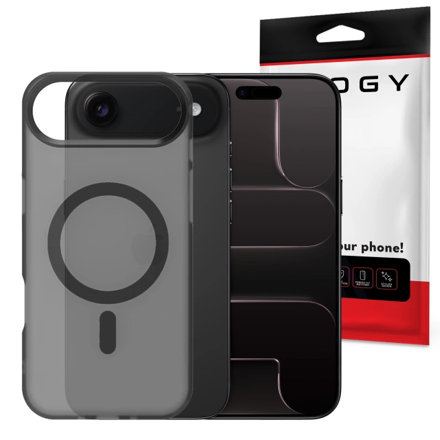 Hülle für Apple iPhone 16 Pro Max Alogy MagSafe Hybrid Matte Case Matte Cover mit Linsenschutz Schwarz