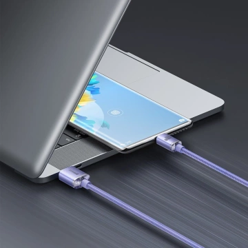 Baseus Crystal Shine Series kabel USB kabel pro rychlé nabíjení a přenos dat USB Typ A - USB Typ C 100W 1,2m fialový (CAJY000405)