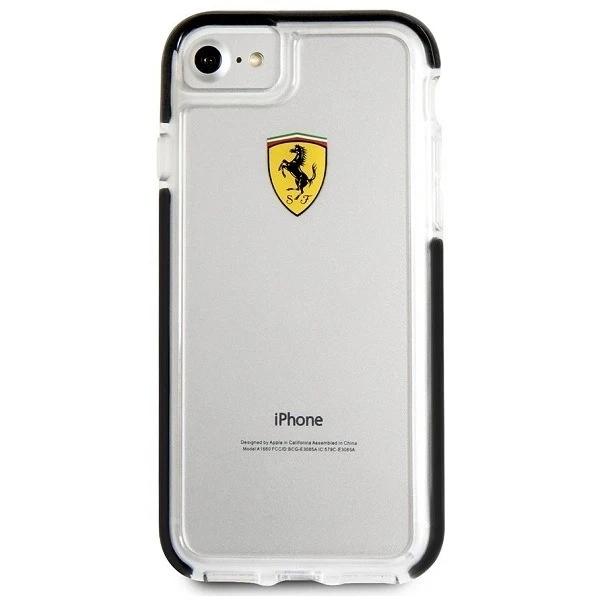 Etui na telefon Ferrari Hardcase iPhone 7/8 SE 2020 / SE 2022 Протиударний прозорий чорний