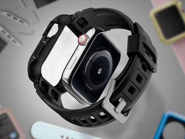 Etui Spigen Rugged Armor Pro do Apple Watch Series 4/5/6/SE 44 mm / Watch 7 45 mm čierna