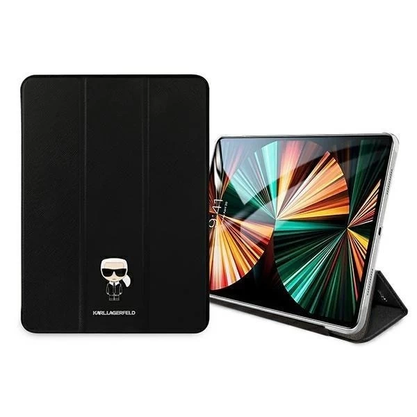 Karl Lagerfeld KLFC12OKMK iPad 12.9" Pro 2021 Book Cover czarny/black Saffiano Karl Iconic
