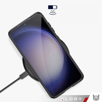 Чохол для Samsung Galaxy S23 FE броньована задня телефонна кришка чохол Alogy Carbon Silicone black glass